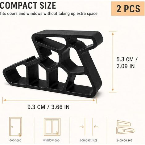 Home Security Window and Door Wedges Black Vent to Prevent Pinching Fingers Children and Pets (1/3)