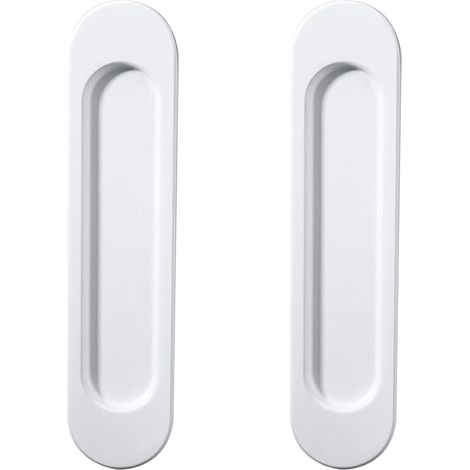 Set of 2 Self-Adhesive Right-Angle Sliding Door Handles, Aluminium Alloy Matt Gold without Sliding Barn, Windows, Cabinets 148 mm (White (Rounded Corner)) (1/5)
