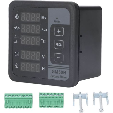 Contrôleur de groupe électrogène Diesel, compteur numérique de moteur de groupe électrogène avec pièces de montage DC8-36V GM50H