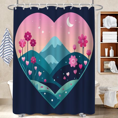 Rideau douche polyester 180x180 original cache baignoire pour personne à mobilité réduite (1/5)