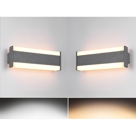 2er-Set LED Außenwandleuchten Up and Down Lichteffekt, Anthrazit Breite 30cm (1/5)