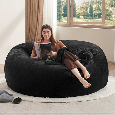 6FT bolsa de frijoles, silla de bolsa de frijoles, sofá para adultos, silla de lectura suave y cómoda, adecuada para dormitorios, balcones y otros lugares (1/5)