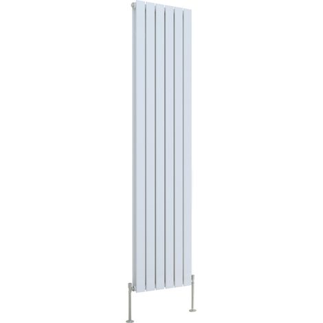 White Radiator Flat Panel Central Heating Rads with Angle Square Valve Vertical Double 1800x408mm