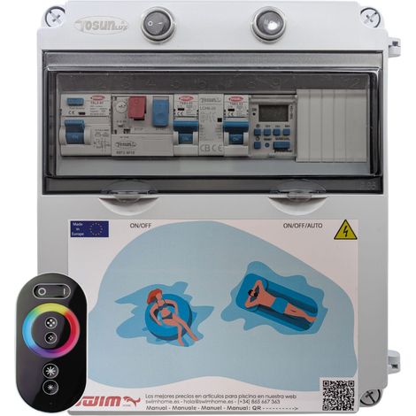 Cuadro Eléctrico Piscina Clorador  1CV Contactor Transformador 150W 12DC Mando