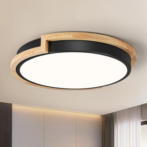 Plafonnier LED noir, 30cm, chambre salon cuisine couloir salle à manger lumière 4000k 24W (1/4)