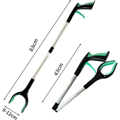 Pinza da giardino pieghevole, 83 cm - adatta per uso interno ed esterno, per raccogliere oggetti e rifiuti, pratica per anziani e persone con problemi alla schiena, ortaggi (1/5)