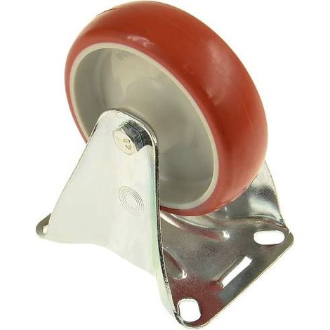 SUKI - RUOTA FISSA IN POLIURETANO COLOREROSSO 100X30mm