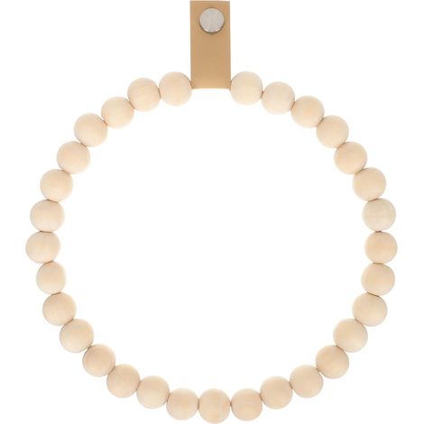 Porte-Serviettes De Salle De Bain Design en Perles De Bois Support Mural Décoration Élégante Pratique (1/5)