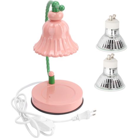 Lampe chauffe-bougie à intensité variable avec 2 ampoules roses, brûleur de bougies décoratif pour la maison, prise UE 110-240 V, source lumineuse 220 V (1/5)