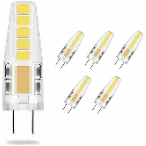 5X G4 LED Ampoule 3W Blanc Froid, 3W LED Equivalent 23W Ampoule à Halogène, 36mm x 9mm Plus Proche de la Taille Traditionnelle, 6,000K, AC/DC 12V (1/4)