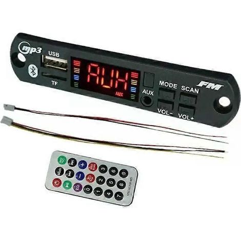 1 Set 12V USB TF Radio Kabelloser Musikwagen MP3-Player mit Fernbedienung Bluetooth50 Mini MP3 WMA Audiomodul Decoderplatine (1/4)