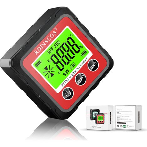 Rapporteur d'angle numérique LCD, inclinomètre, niveau à bulle, pied magnétique, outil de mesure d'angle, mini boîte avec fonction de retournement d'écran pour charpentier, maison