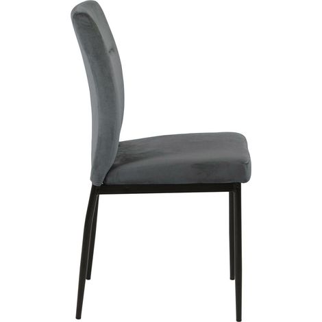Silla tapizada Demi, gris oscuro, patas de metal. (1/5)