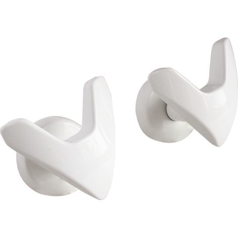 Patères V pour sèche serviette Blanche - pour tube Plat à visser (1/3)