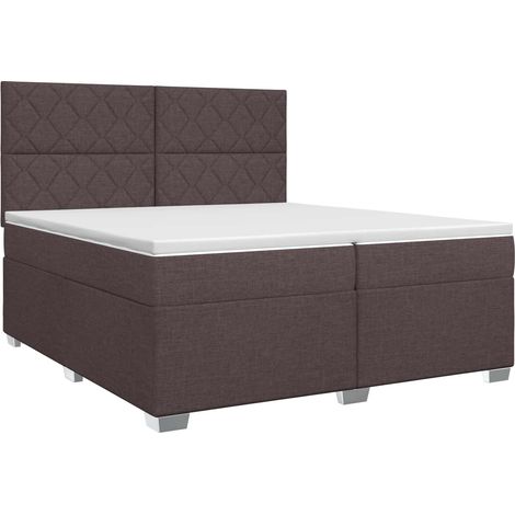 Maison Exclusive - Letto box spring con materasso Marrone Scuro 200 x 200 cm (1/5)
