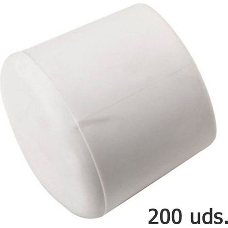 Capuchon extérieur rond en plastique blanc 16 mm. Sac 200 Unités