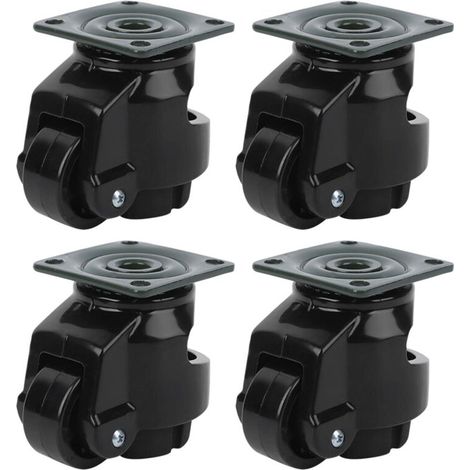 SJLERST 4 Pièces Roulette de Réglage de Niveau, Roulette D'Établi Rétractable Roulette de Nivellement Robuste Roulette Industrielle Pour Tables Mobiles