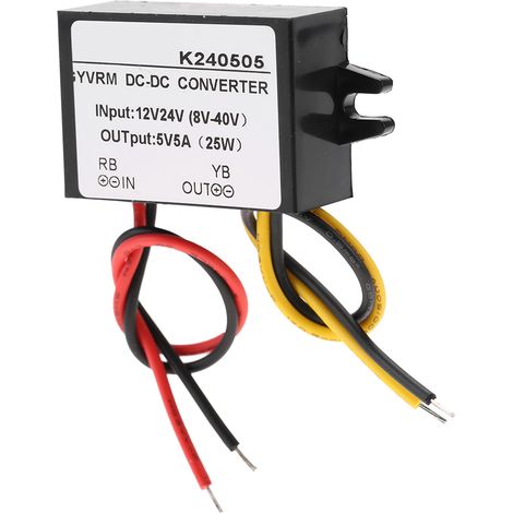 12V/24V auf 5V 5A DC-DC Abwärtswandler-Netzteilmodul (1/5)
