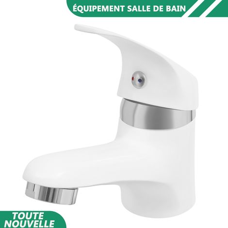 WAOBDLA Robinet de bain moderne monté sur le pont du robinet de vasque à poignée unique avec des tuyaux 2 (1/5)