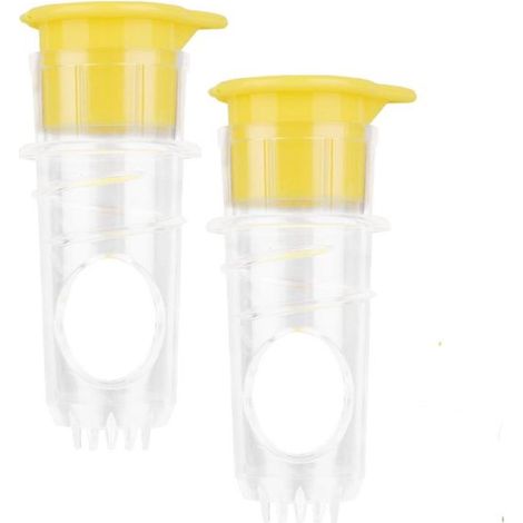 Presse-citron - 2 pièces - Presse-citron manuelle - Presse-orange - Presse-citron en plastique - Convient pour les cocktails, les boissons et les cuisines - 8×3.5cm - Centrifugeuse de jus jaune (1/5)