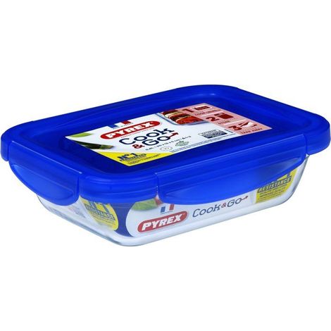 Boîtes de conservation rectangulaires - PYREX - Cook & Go - Lot de 3 - Verre borosilicate - Couvercles étanches (1/5)
