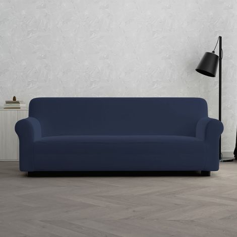 MB HOME BASIC Copridivano Elastico Dahlia, Blu Scuro, 3 Posti (1/4)