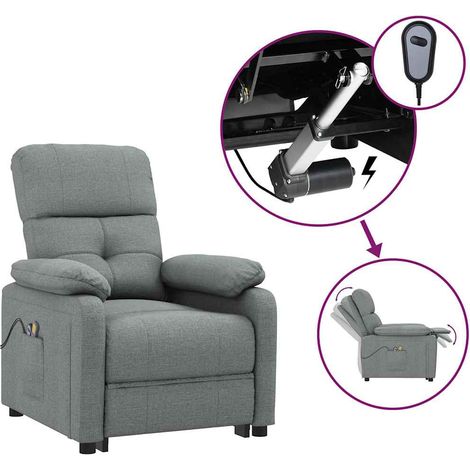 Maison Exclusive - Fauteuil électrique de massage Gris foncé Tissu (1/5)