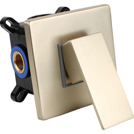 Mitigeur thermostatique, poignée de douche, robinet foncé, salle de bain de douche, encastré Or (1/5)