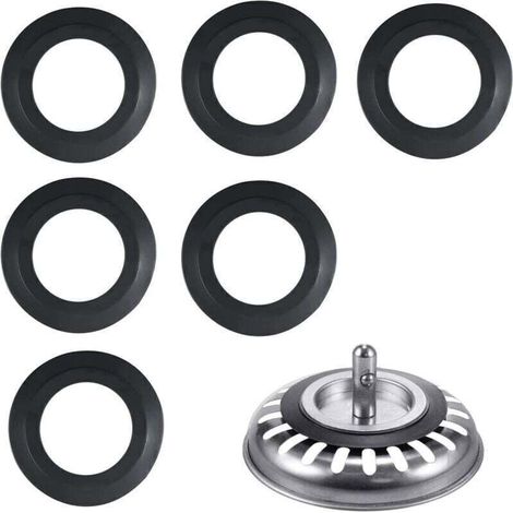 Joint Bonde Evier,6 Paquets Ø extérieur 54 mm, Ø intérieur 32 mm Cuisine Baignoire Bonde Lavabo Joint en Élastomère pour Paniers Filtrants Vidange Bouchon de Vanne et Tamis lavabo Soupape (1/4)