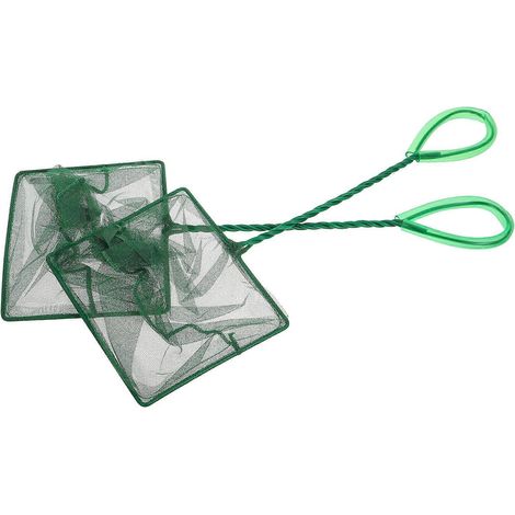 Deux épuisettes avec poignées, adaptées aux aquariums, étangs, piscines et à la pêche. (1/5)