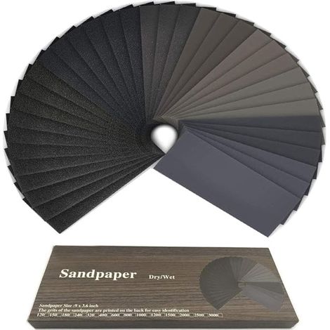 84 Papiers Abrasifs Grains 120-3000 Polissage Auto Bois (1/5)