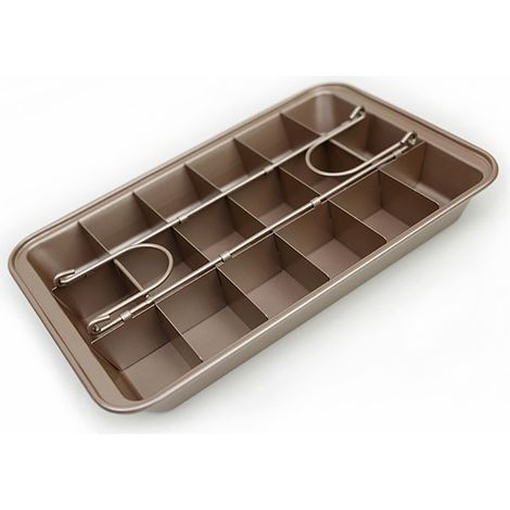 Rechteckige, antihaftbeschichtete, unterteilte Brownieform aus Kohlenstoffstahl für Backutensilien (1/5)