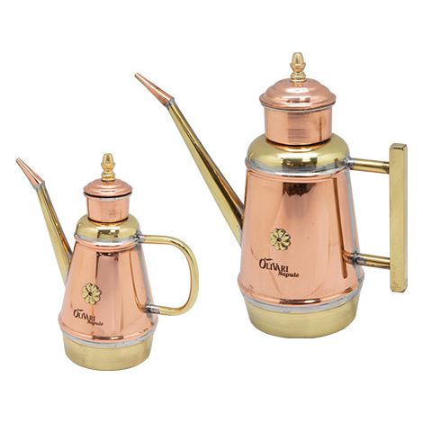 Huilière artisanale en cuivre et laiton – Capacité 1 litre – Style traditionnel napolitain – Olivari