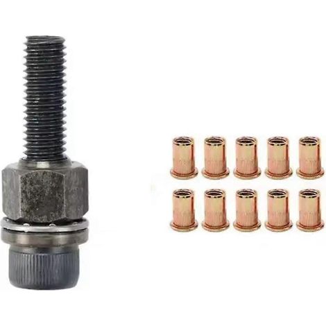 Outil de rivetage manuel pour riveteuse, adaptateur pour écrous à riveter, plaque d'immatriculation métallique, installation facile, kit de 11 pièces M10 (1/5)