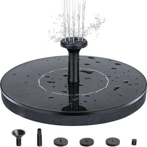 Fontaine à eau solaire 13 cm noire (1/5)