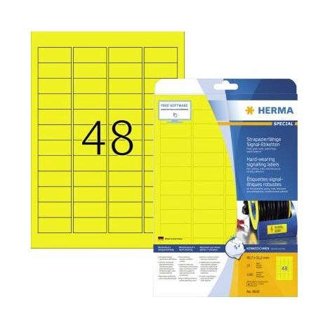 HERMA Signal-Etiketten A4 45,7x21,2 mm gelb Folie 1200 St. (8030) (1/5)