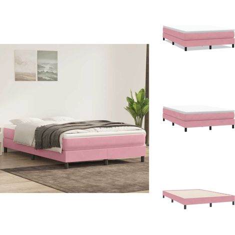 Sommier à lattes de lit sans matelas rose 160x220 cm velours - Sommier À Lattes De Lit - Sommiers À Lattes De Lit - Lit - Meuble De Chambre À Coucher (1/5)