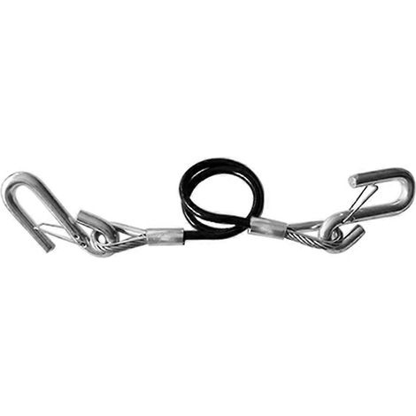 Câble de remorquage de sécurité pour remorque avec deux crochets en S, capacité de charge de 1588 kg (3500 lb), longueur d'extension maximale de 70 cm, corde de remorquage à ressort pour camping-car. (1/5)