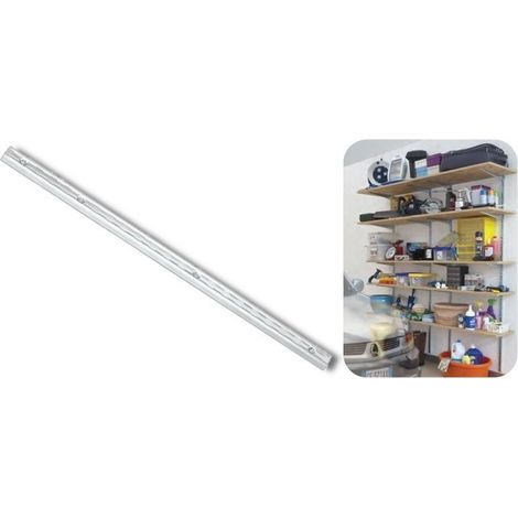 Asta 2pz. con cremagliera cm.198 per scaffale componibile colore bianco staffa - Salone
