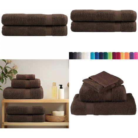 Premium-Handtücher SOLUND 2 Stk. Braun 100x200 cm 600 g/m² - Baumwolle - Handtücher - Badezimmertextilien - Braune Handtücher - Große Handtücher - Home & Living (1/5)