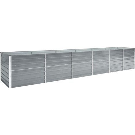 47068  Garden Raised Bed Galvanised Steel 480x80x77 cm Grey vidaXL