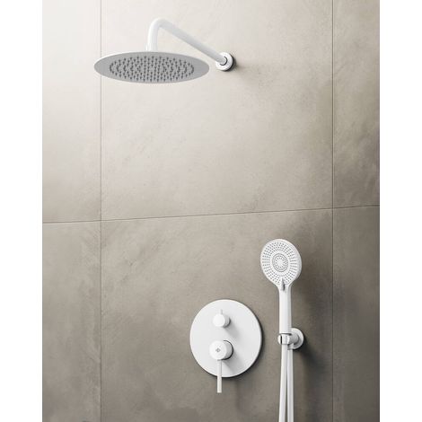 Conj. Empotr. Monomando Sirio Bl + Rociador Pared - GME