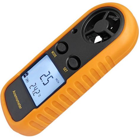 Digitales Anemometer mit Hintergrundbeleuchtung und schneller Reaktionszeit – Mini-Windgeschwindigkeitsmesser, tragbar, englische Version (1/5)