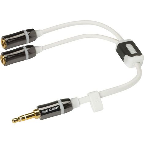 Câble Adaptateur Audio AUX, Jack 3,5 mm vers Fiche RCA Stéréo, Connecteur Jack 3,5 mm (3 broches, stéréo)  2 connecteurs Cinch (audio à gauche/droite). Longueur de câble 10 m (1/2)