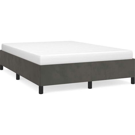 Maison Exclusive - Bettgestell ohne Matratze Dunkelgrau 137x190 c