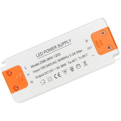 Transformateur 220V 12V - Gonew21 Transformateur Led Driver, 36W 3A Alimentation Transfo 230V, Sans Scintillement, Sans Bruit, pour Lampes HalogèNes (1/4)