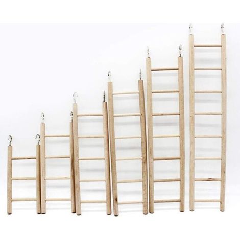 Échelle Doiseau en Bois à 8 Marches Escaliers de Balançoire Perroquet Échelle de Perroquets Fournitures pour Animaux de Compagnie Jouet Doiseau (1/2)
