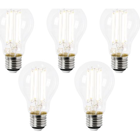 5er Set E27 LED-Glühbirnen A60 Klar 2,2W 470lm 2700K