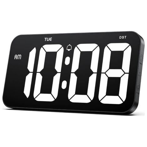 Sunxury – Digitale Wanduhr (10 cm) – 12-/24-Stunden-Anzeige – Sommerzeitfunktion und automatische Dimmfunktion – Für Wohnzimmer, Büro, Schlafzimmer (1/4)