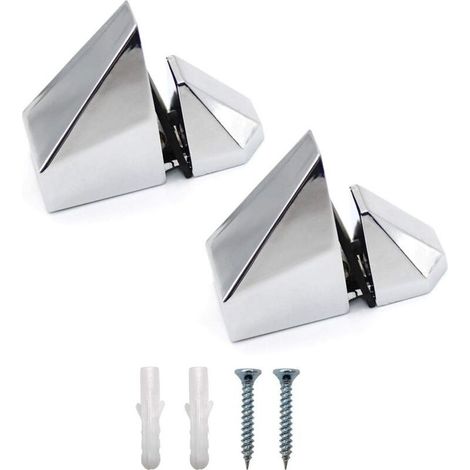 2 Pièces Supports de tablette en verre muraux, utilisable pour les étagères en verre et en bois Gamme de support de tablette en verre réglable 3-16mm (1/5)